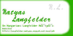 matyas langfelder business card